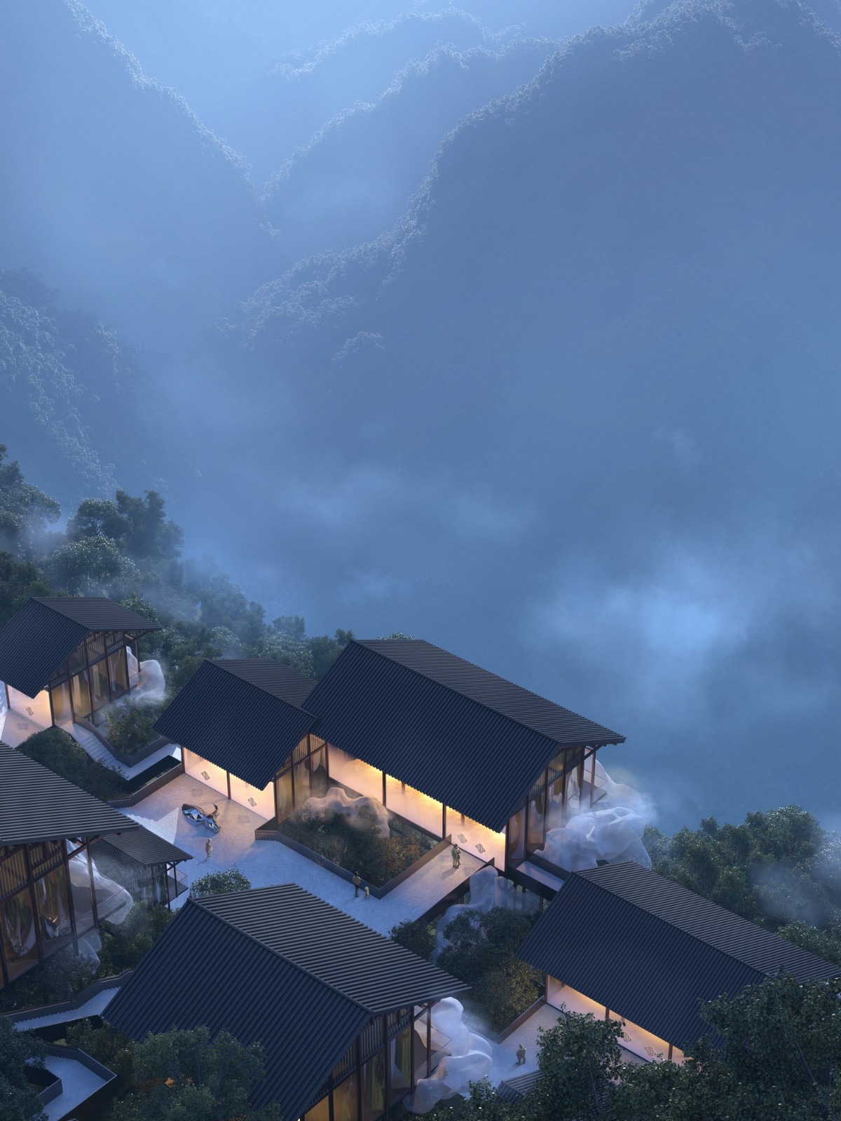 BIM建筑|雷山云屋：西江千户苗寨文化中心方案设计 / 外行建筑