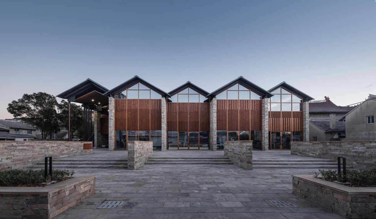 BIM建筑|小伍份村文化礼堂 / 园舍建筑景观