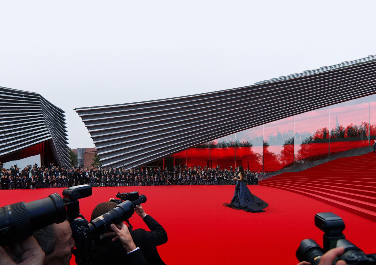 BIM建筑|陶片层层，‘欧洲电影中心CAMERIMAGE’竞赛方案 / 隈研吾事务所