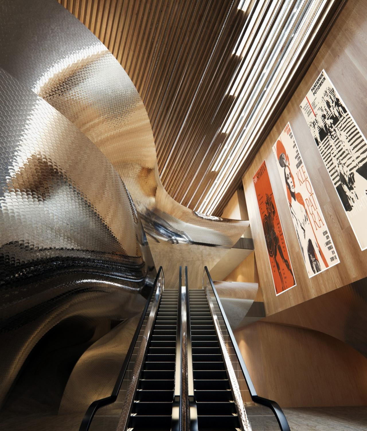 BIM建筑|陶片层层，‘欧洲电影中心CAMERIMAGE’竞赛方案 / 隈研吾事务所