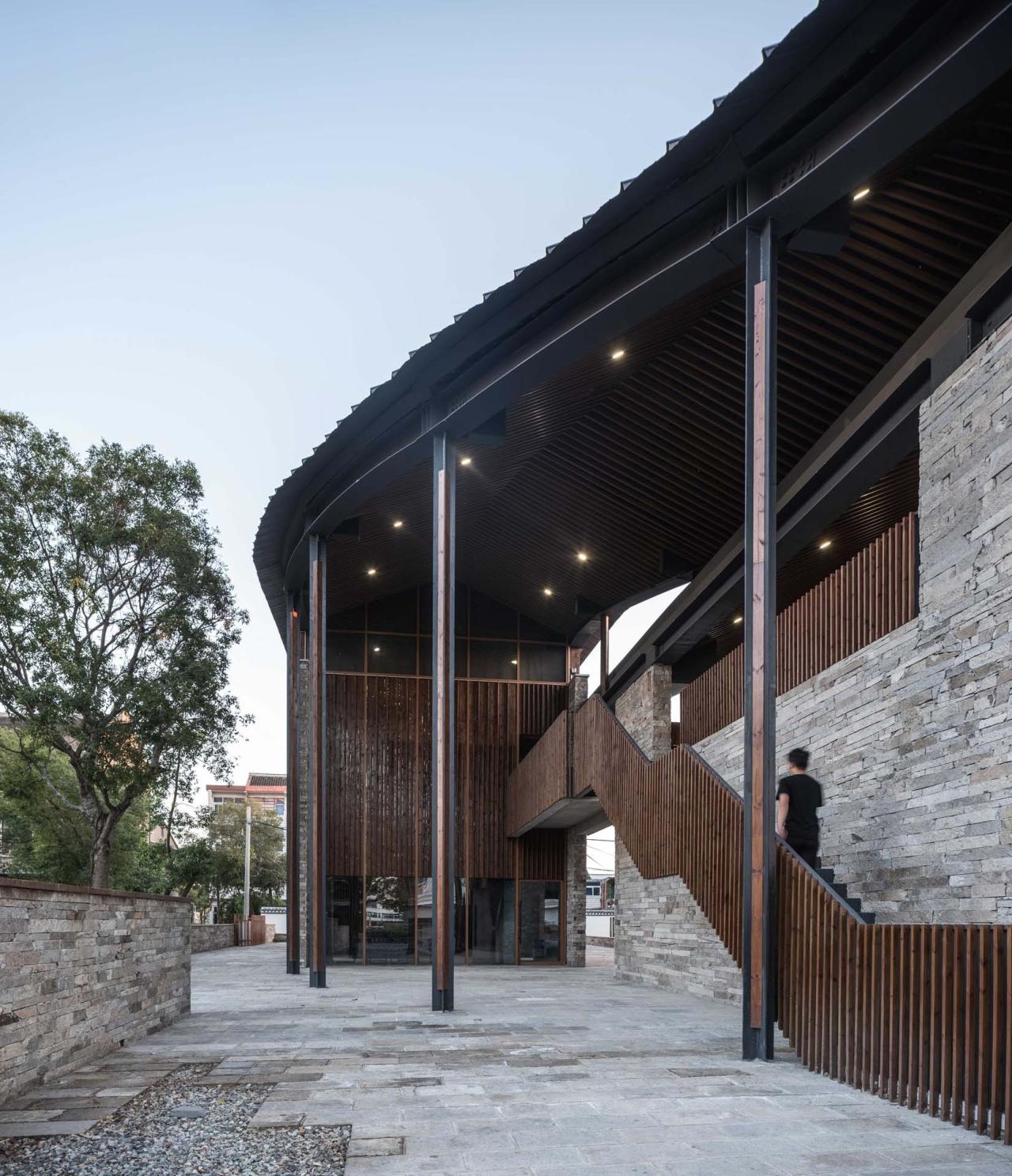 BIM建筑|小伍份村文化礼堂 / 园舍建筑景观