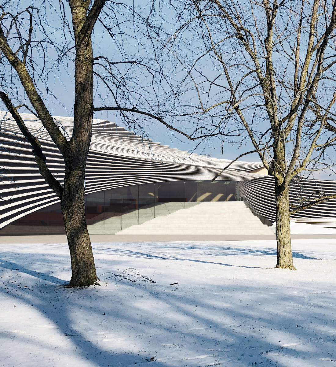 BIM建筑|陶片层层，‘欧洲电影中心CAMERIMAGE’竞赛方案 / 隈研吾事务所