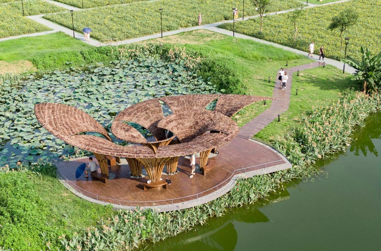 BIM建筑|花海竹亭，城市公园针灸式更新 / 竖梁社 + 华南理工大学建筑学院