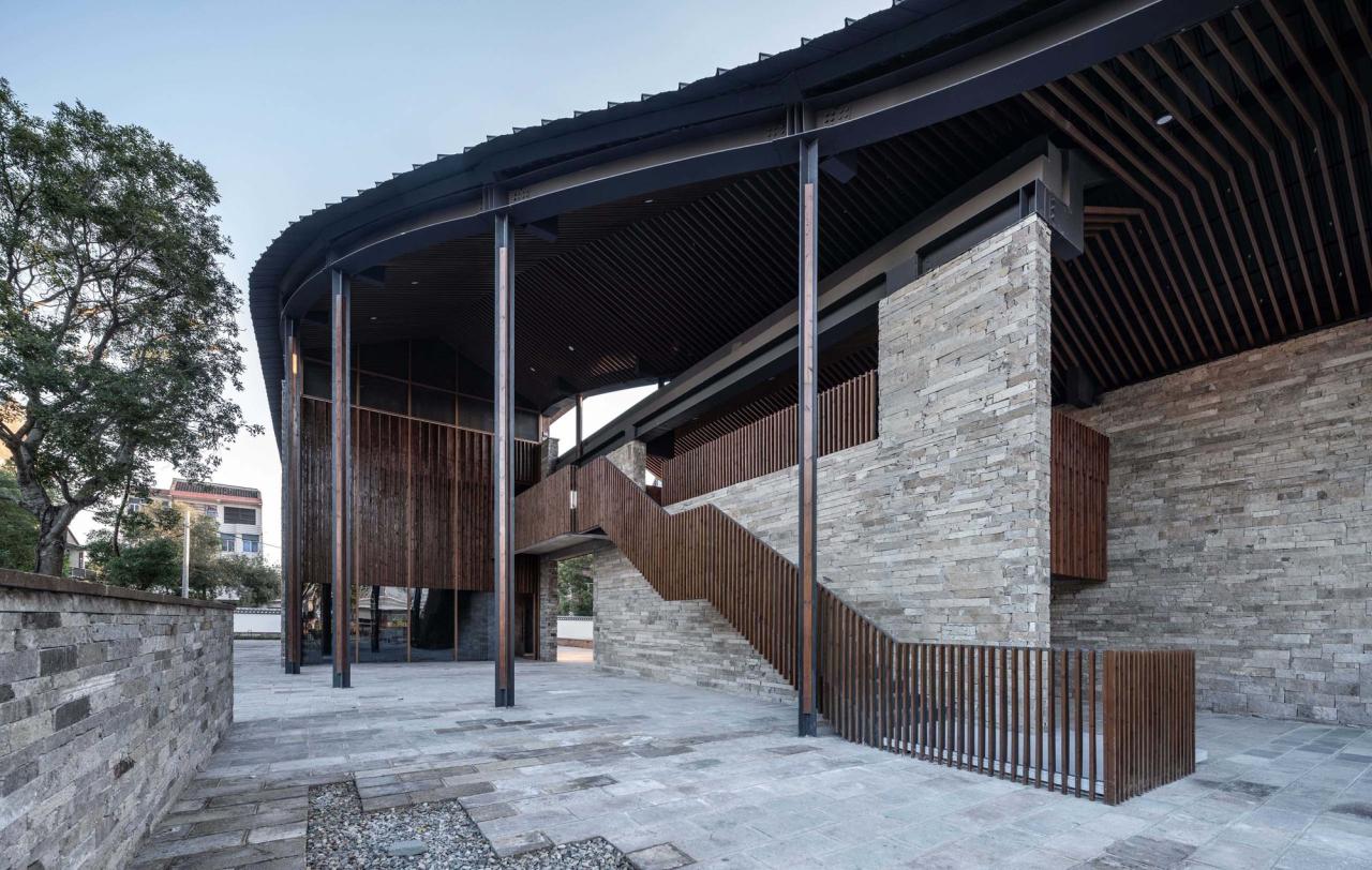 BIM建筑|小伍份村文化礼堂 / 园舍建筑景观