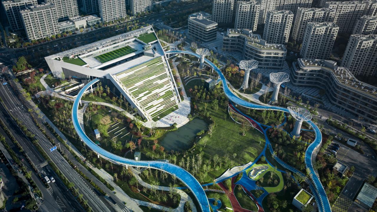 BIM建筑|踏着云朵去奔跑：杭州李宁体育园一期项目 / 柏涛建筑