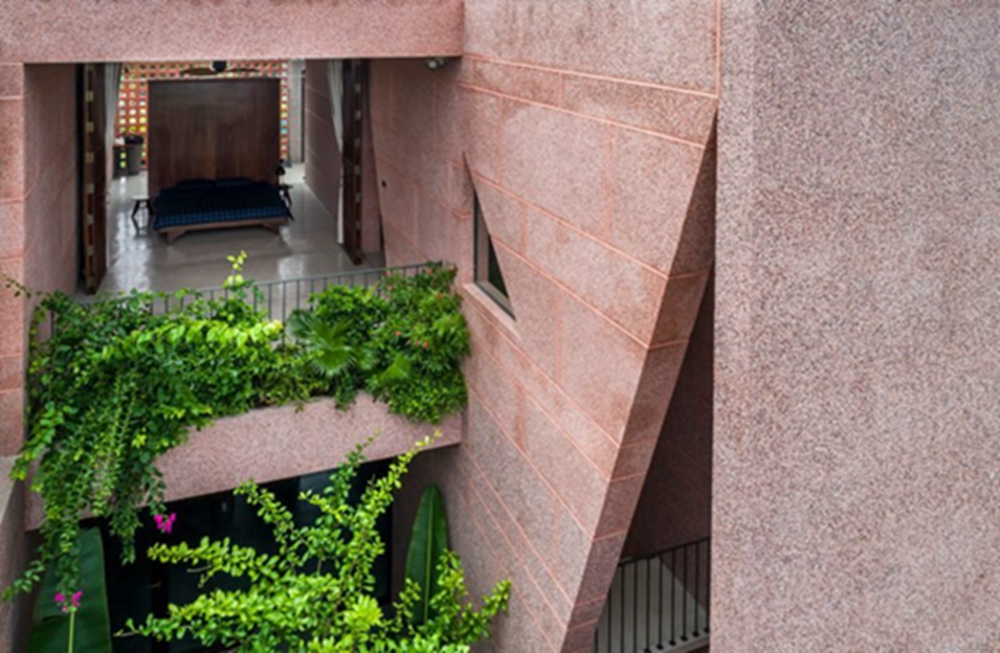 BIM建筑|23o5工作室在越南完成粉红房子