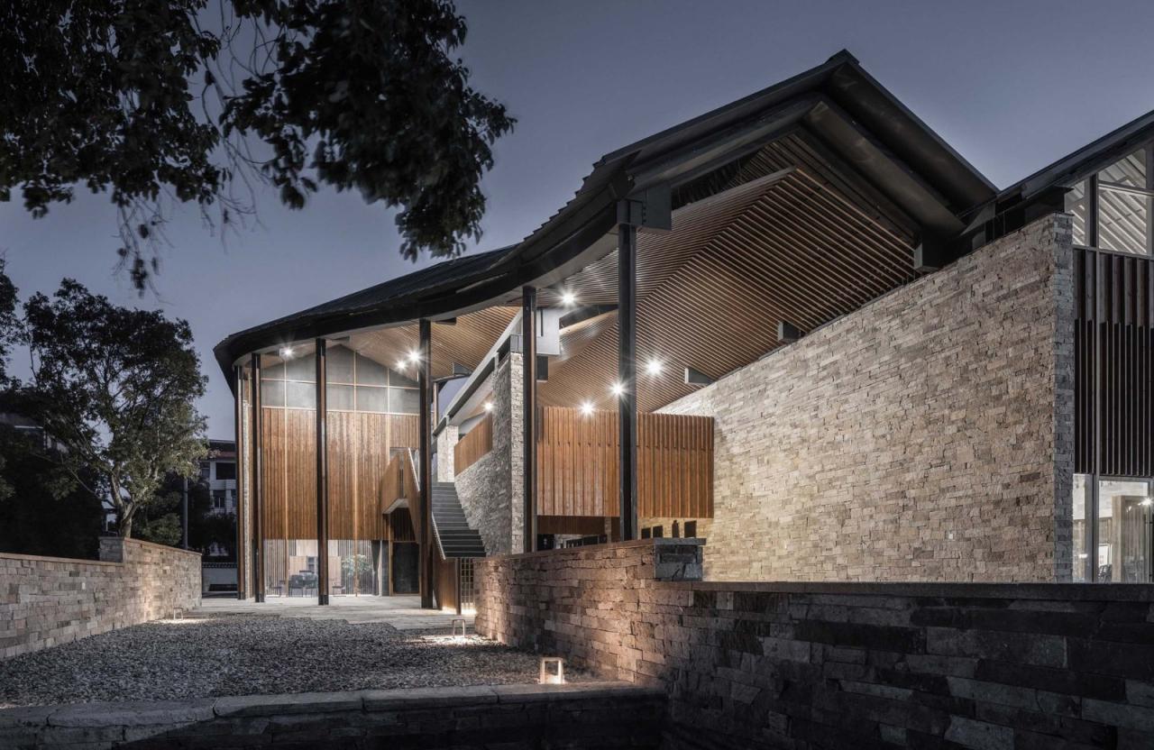 BIM建筑|小伍份村文化礼堂 / 园舍建筑景观