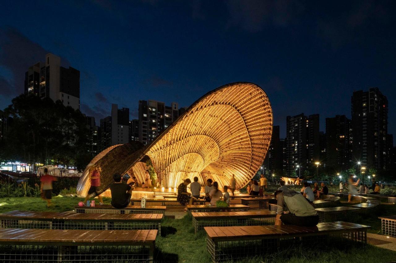 BIM建筑|花海竹亭，城市公园针灸式更新 / 竖梁社 + 华南理工大学建筑学院
