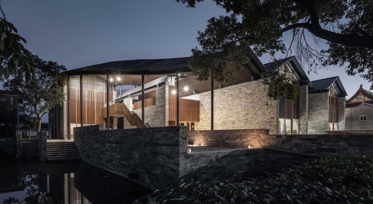 BIM建筑|小伍份村文化礼堂 / 园舍建筑景观