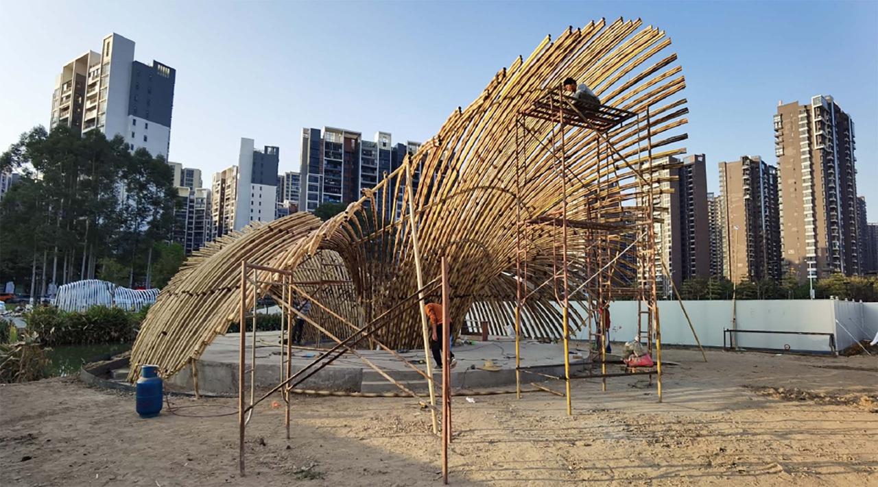 BIM建筑|花海竹亭，城市公园针灸式更新 / 竖梁社 + 华南理工大学建筑学院