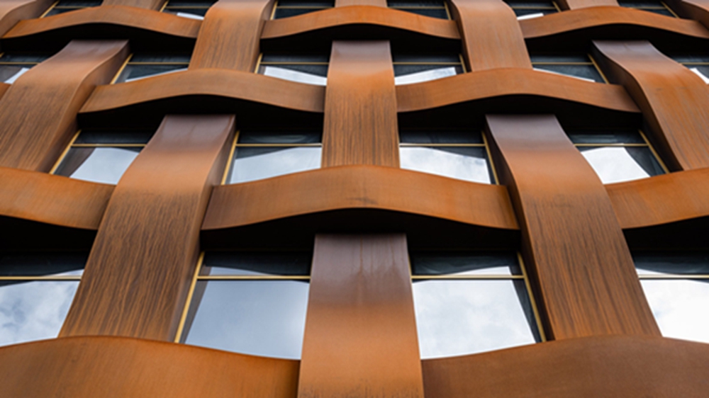 BIM建筑|乔班工作室使用科顿钢制作编织立面