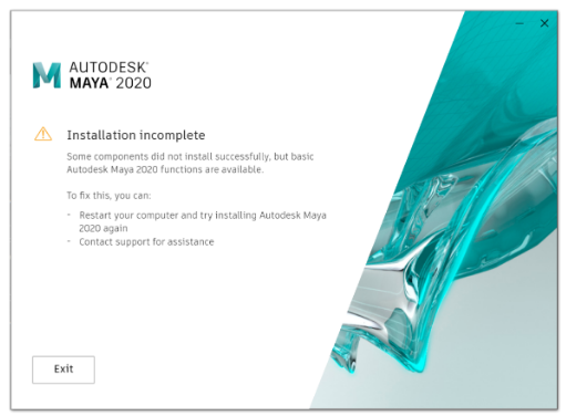 BIM技巧|Maya安装失败解决办法：安装Maya 时显示“安装不完整”