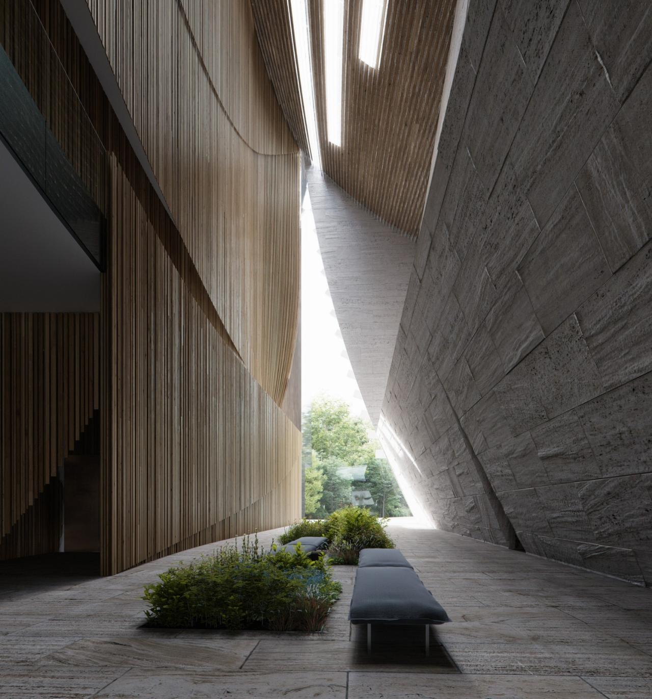 BIM建筑|陶片层层，‘欧洲电影中心CAMERIMAGE’竞赛方案 / 隈研吾事务所