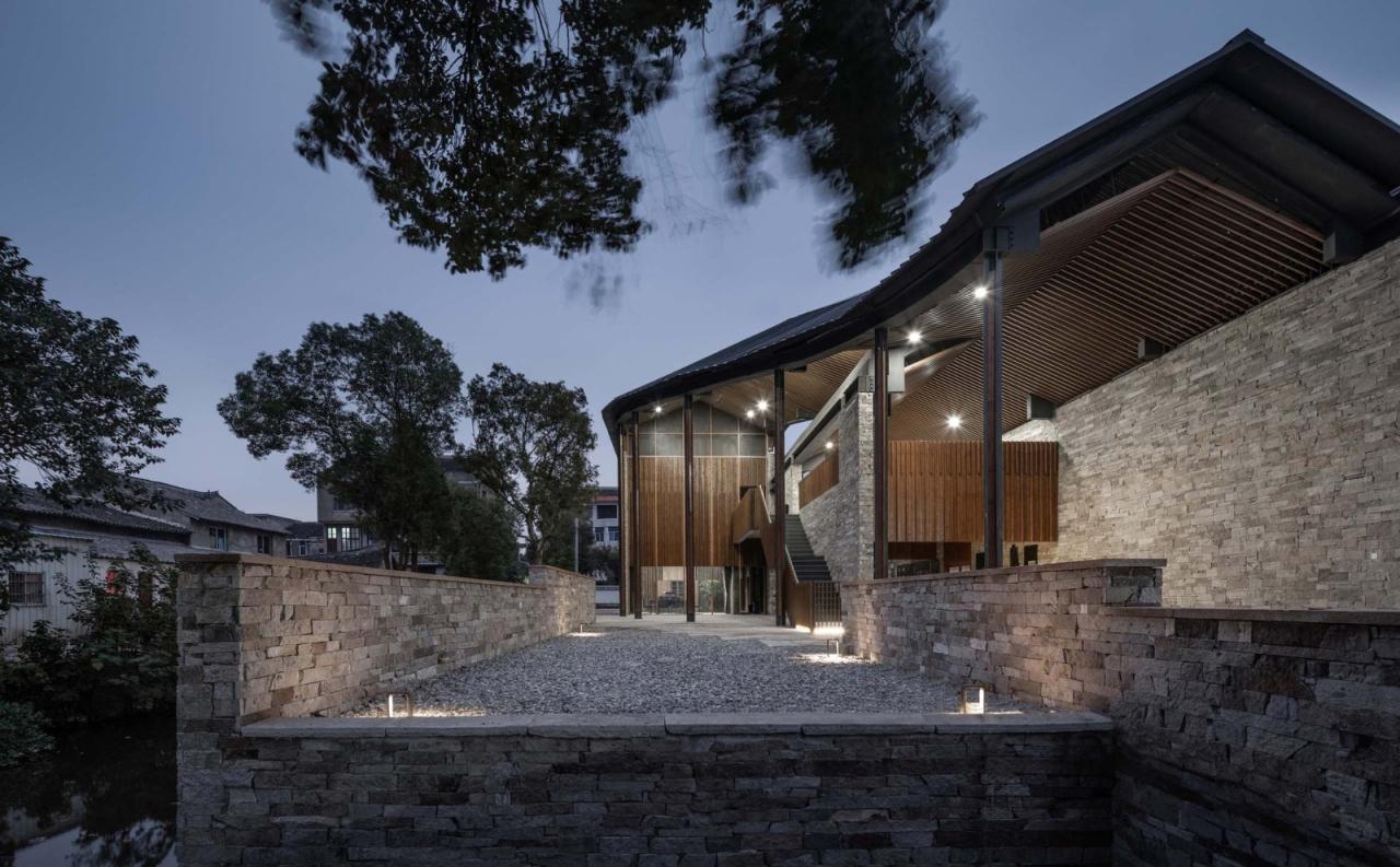 BIM建筑|小伍份村文化礼堂 / 园舍建筑景观