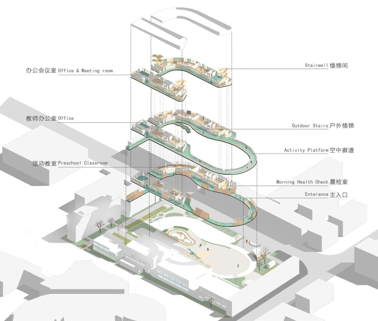 BIM建筑|云南省玉溪市第一幼儿园教育集团桂山园更新 / 上海思序建筑规划设计