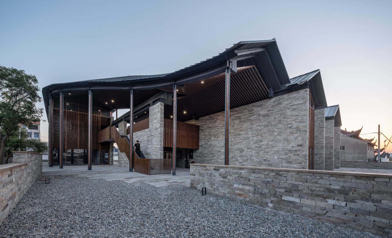 BIM建筑|小伍份村文化礼堂 / 园舍建筑景观