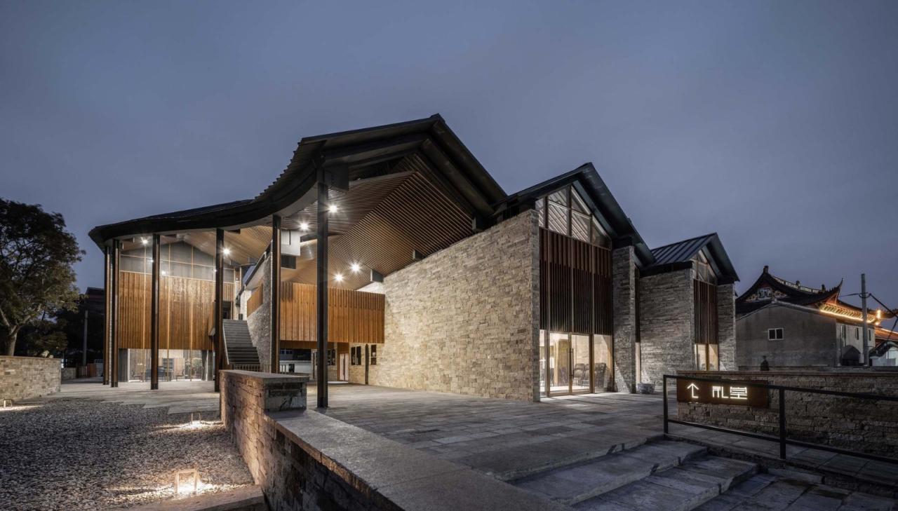 BIM建筑|小伍份村文化礼堂 / 园舍建筑景观