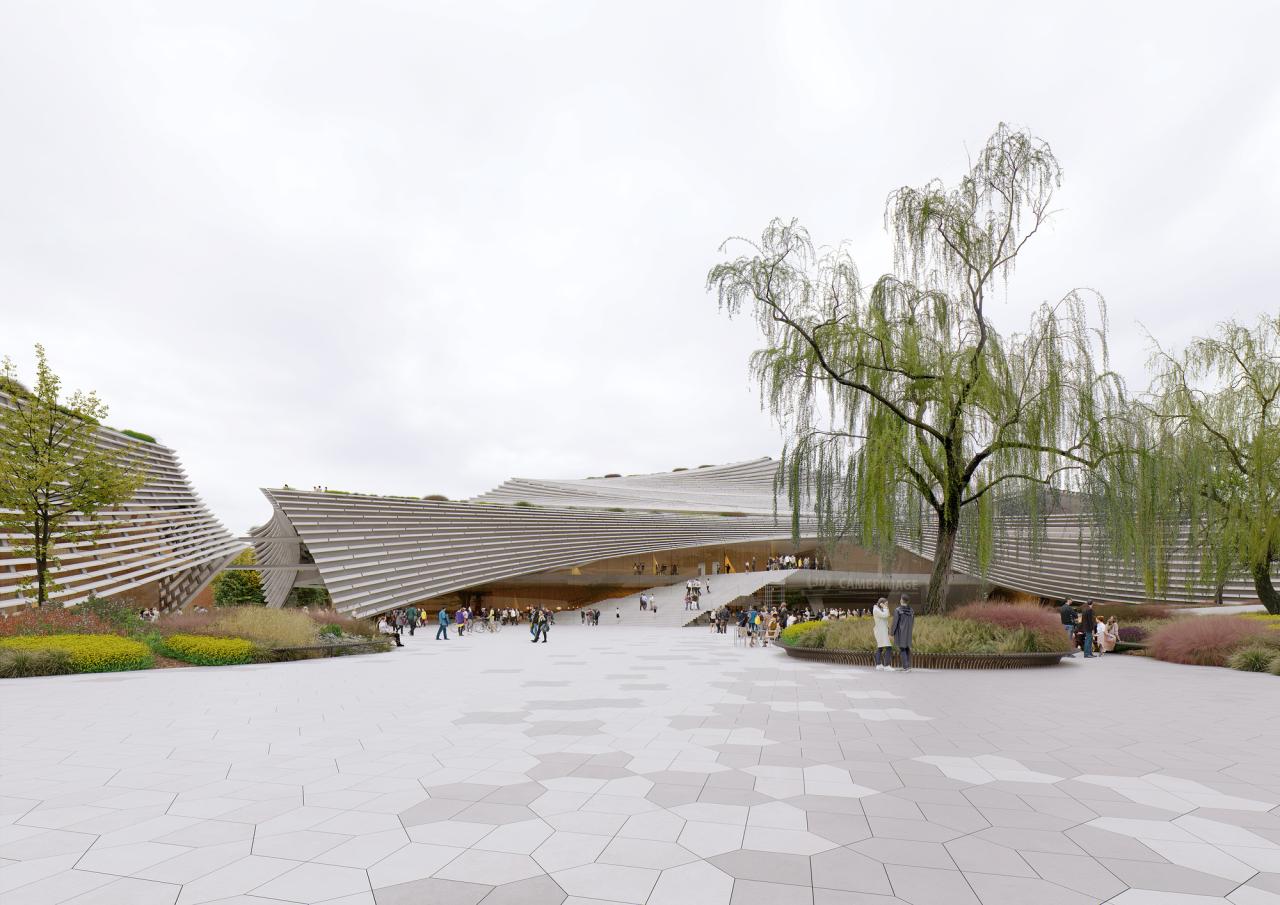 BIM建筑|陶片层层，‘欧洲电影中心CAMERIMAGE’竞赛方案 / 隈研吾事务所