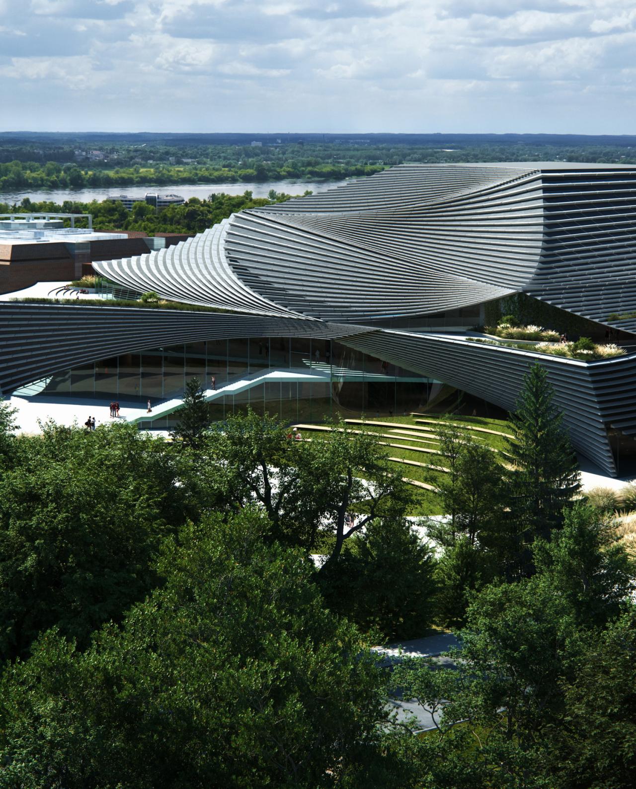 BIM建筑|陶片层层，‘欧洲电影中心CAMERIMAGE’竞赛方案 / 隈研吾事务所