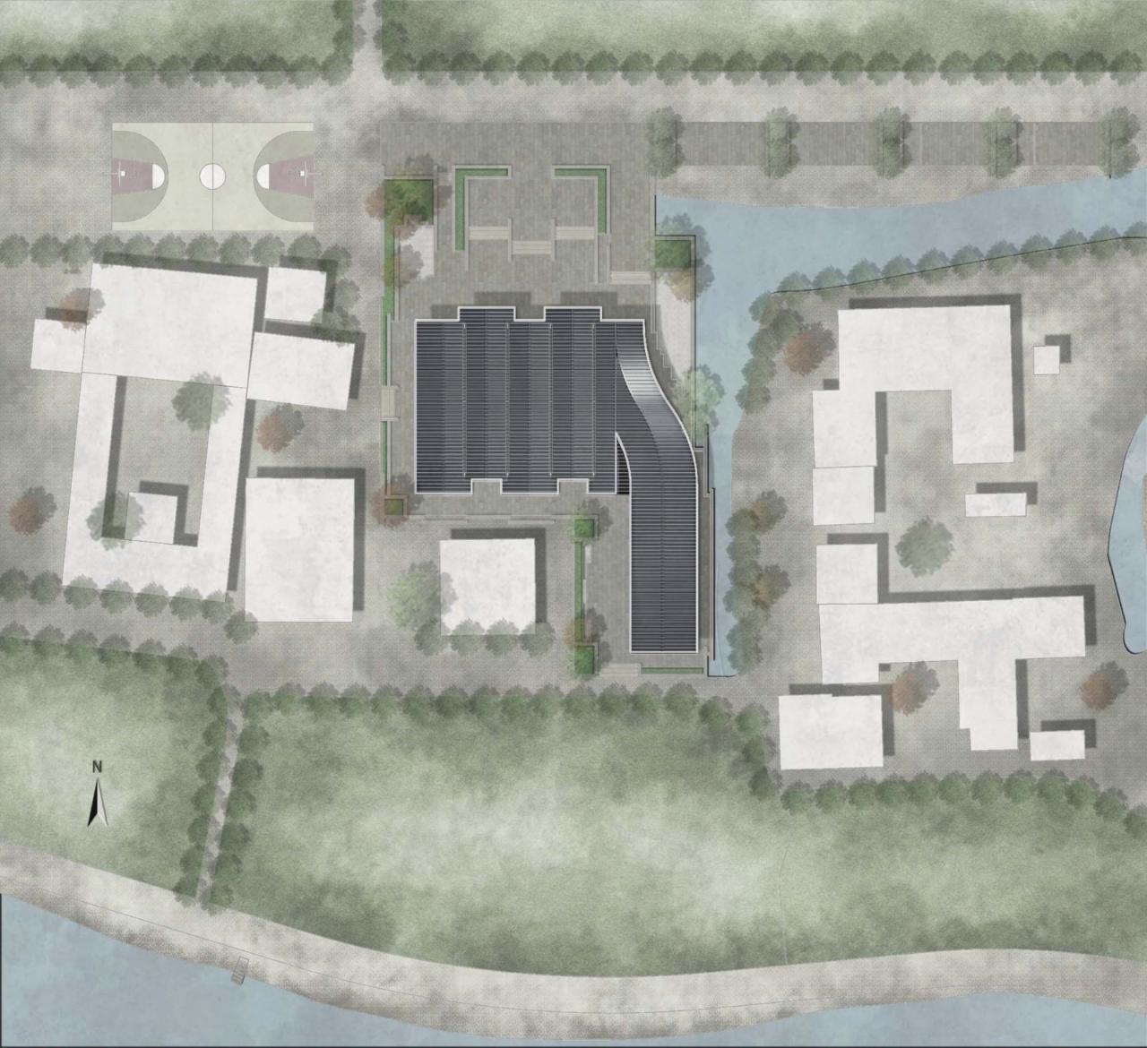 BIM建筑|小伍份村文化礼堂 / 园舍建筑景观