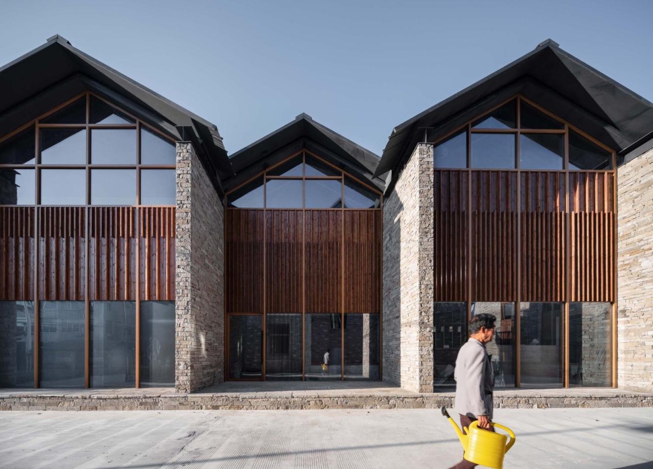 BIM建筑|小伍份村文化礼堂 / 园舍建筑景观