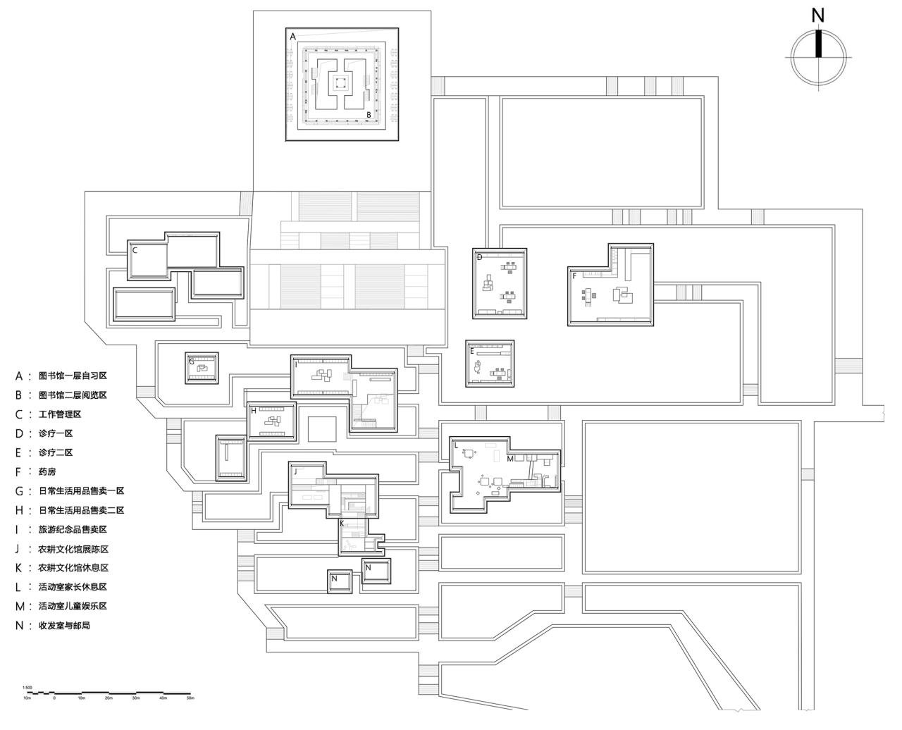BIM建筑|林河陌影——仙市古镇活动综合体方案设计 / 外行建筑