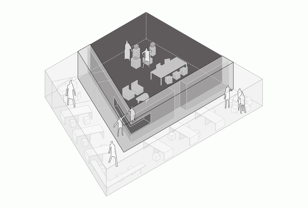 BIM建筑|设计师办公室： 黑白容器 / line+建筑事务所