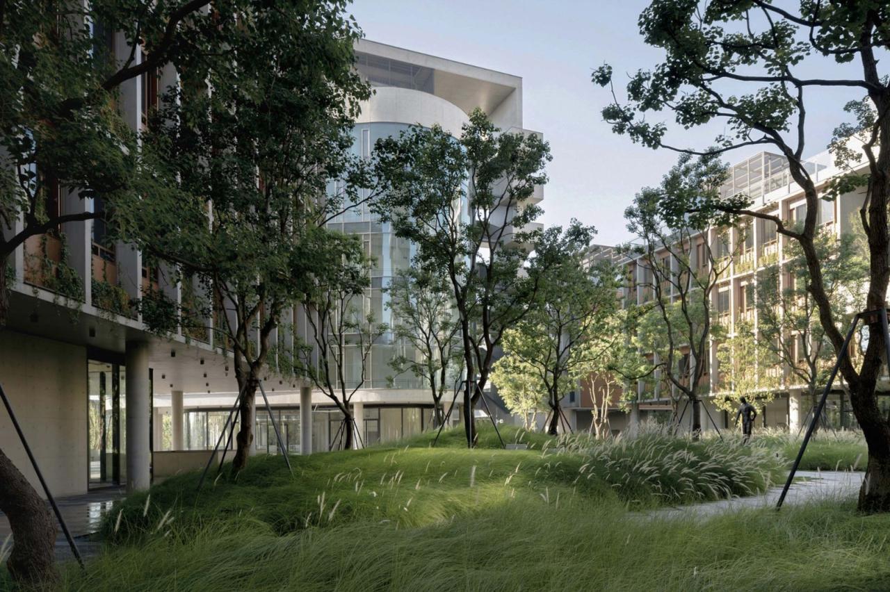 BIM建筑|成都麓湖漂浮总部办公楼 / 直向建筑