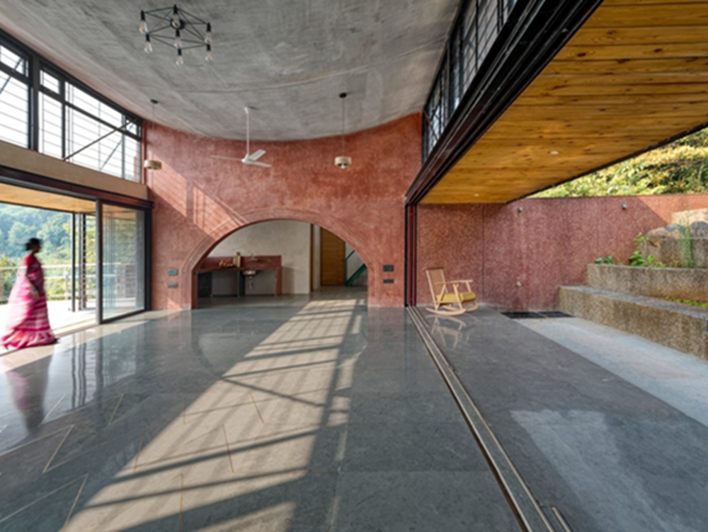 BIM建筑|红砖工作室设计弯曲屋顶度假酒店