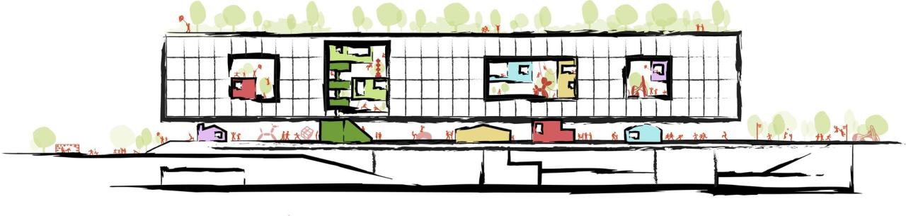 BIM建筑|深圳市龙华区行知中学 / 筑博设计-联合公设