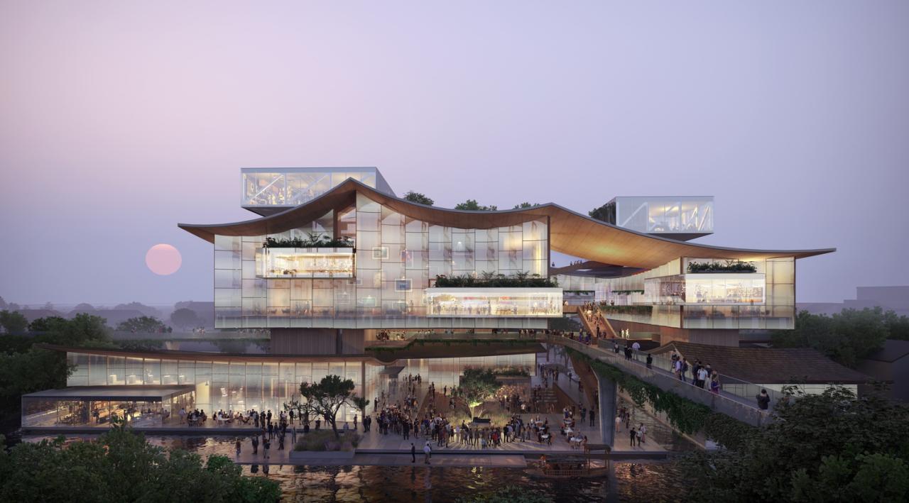 BIM建筑|中标候选方案 | 造物环：苏州青苔中日工业设计村 / line+、MLA+