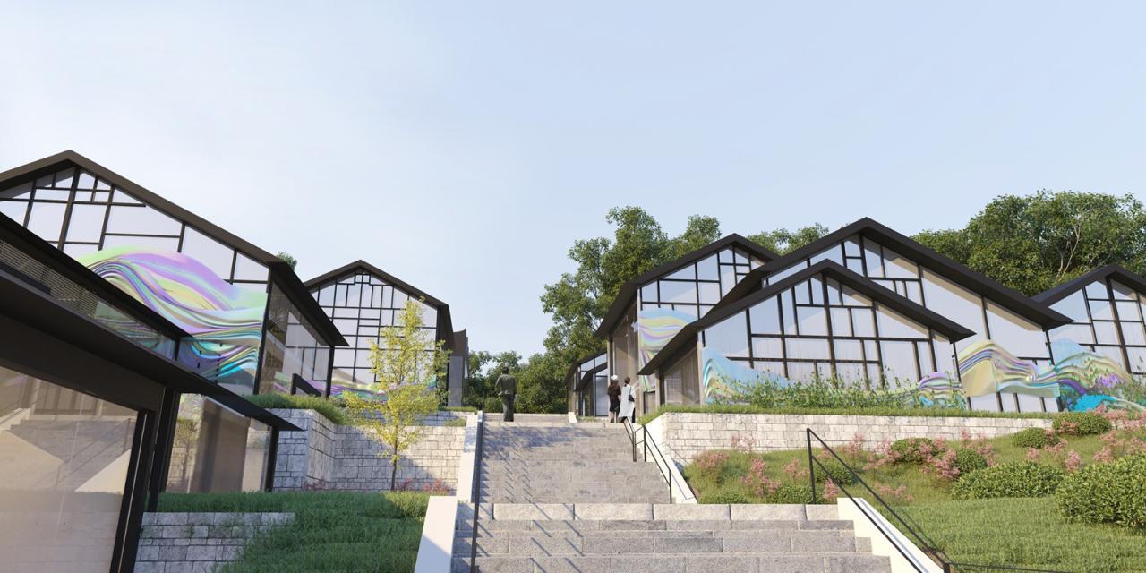 BIM建筑|林河陌影——仙市古镇活动综合体方案设计 / 外行建筑