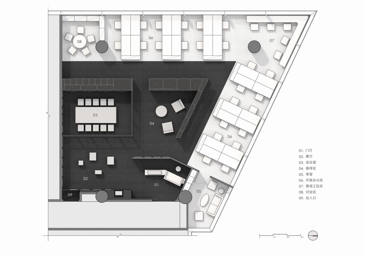 BIM建筑|设计师办公室： 黑白容器 / line+建筑事务所