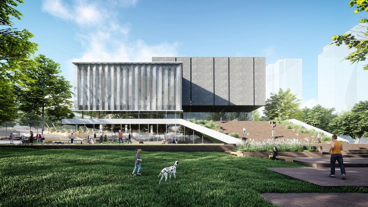 BIM建筑|兰州皋兰社区文体中心 / 一境建筑设计