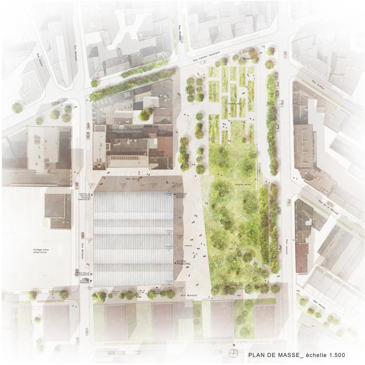 BIM建筑|Pôle Simone Veil 多功能运动中心 / K architectures Sigwalt Herman