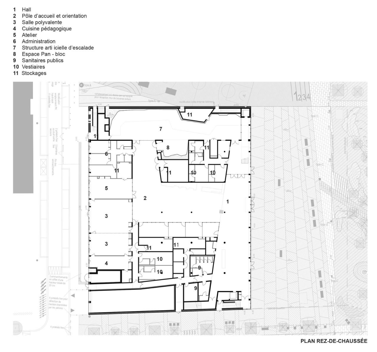 BIM建筑|Pôle Simone Veil 多功能运动中心 / K architectures Sigwalt Herman