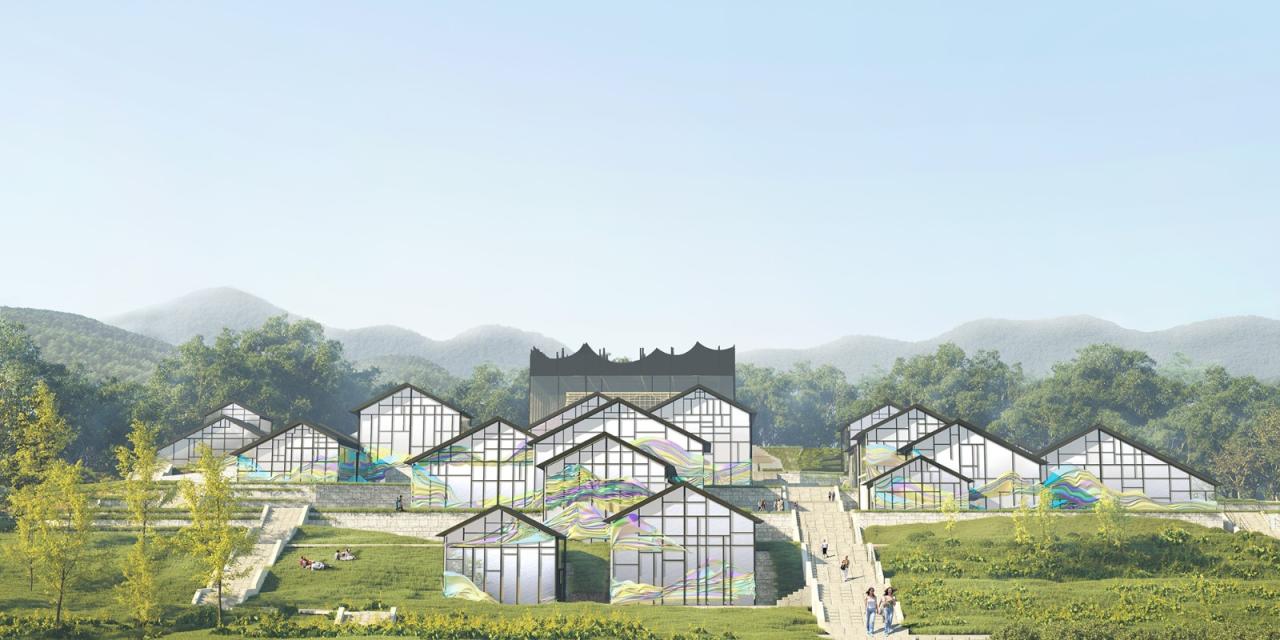 BIM建筑|林河陌影——仙市古镇活动综合体方案设计 / 外行建筑