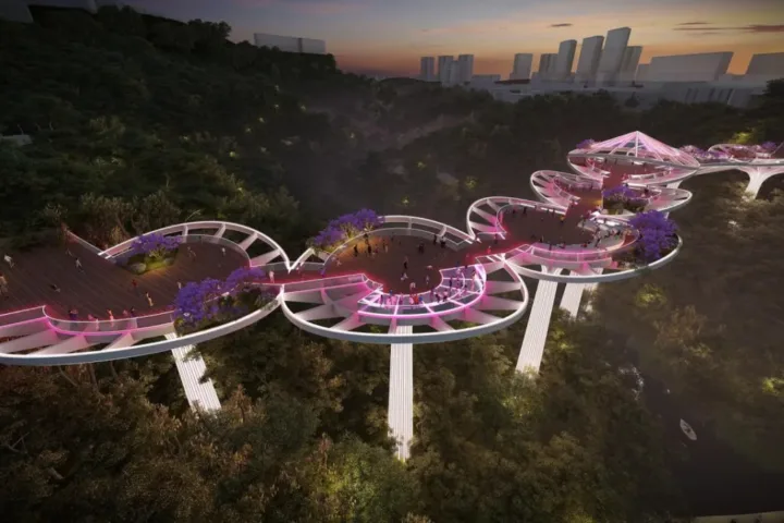 BIM建筑|重庆市北碚区西南大学人行景观桥项目 / 林聪建筑设计工作室