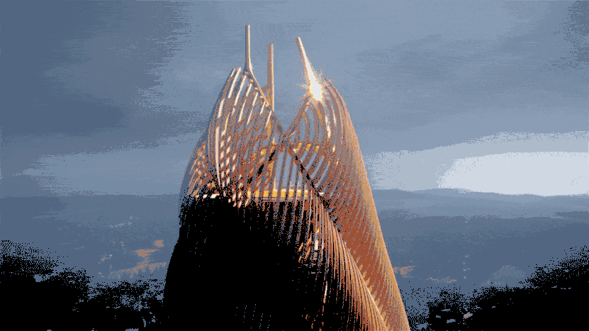 BIM建筑|成都熊猫基地熊猫塔，机械‘竹笋’ / UDG.零号工作室