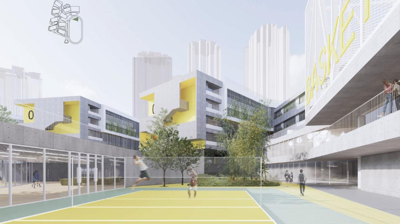 BIM建筑|天府新区海洋路中学 / MAT 超级建筑事务所