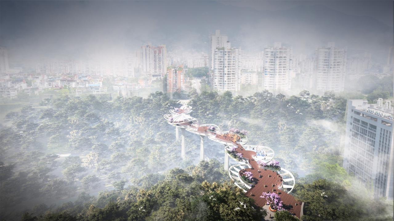 BIM建筑|重庆市北碚区西南大学人行景观桥项目 / 林聪建筑设计工作室