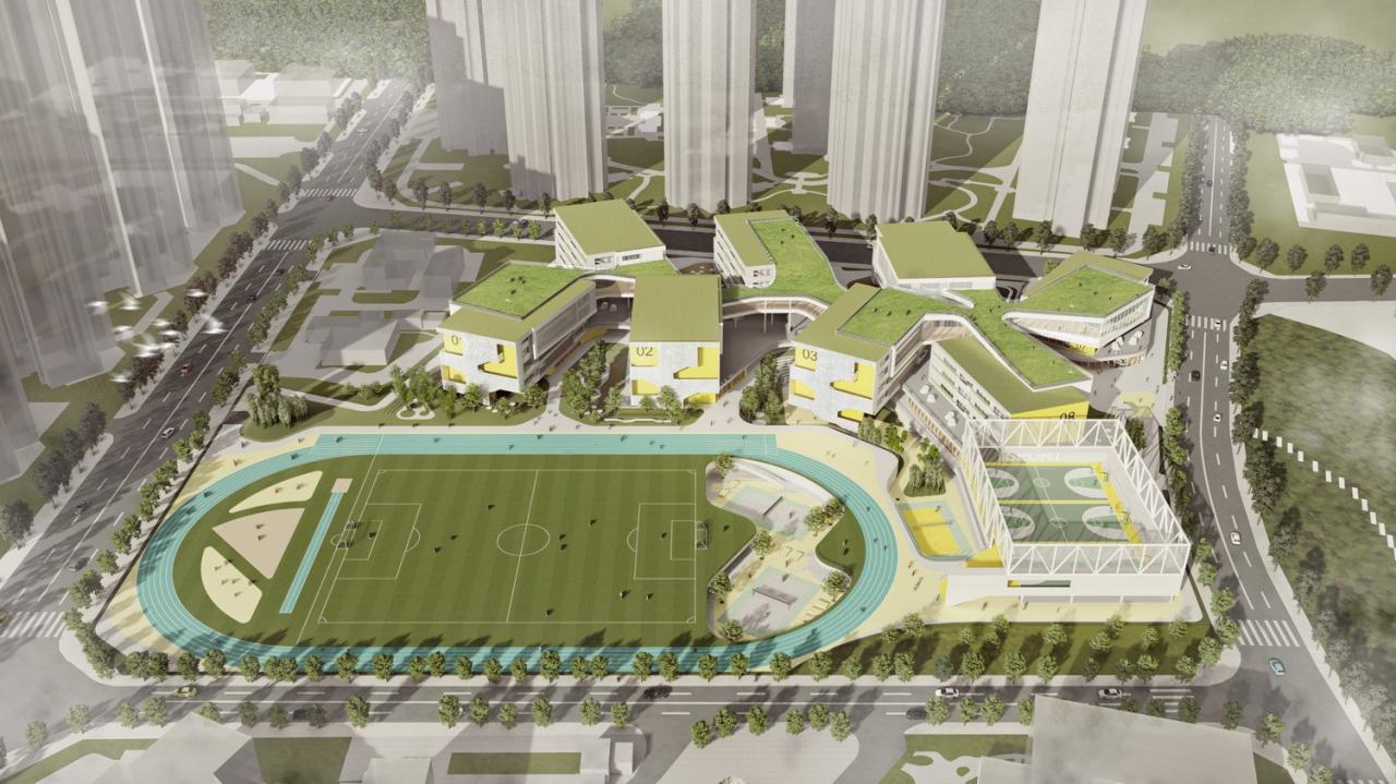 BIM建筑|天府新区海洋路中学 / MAT 超级建筑事务所