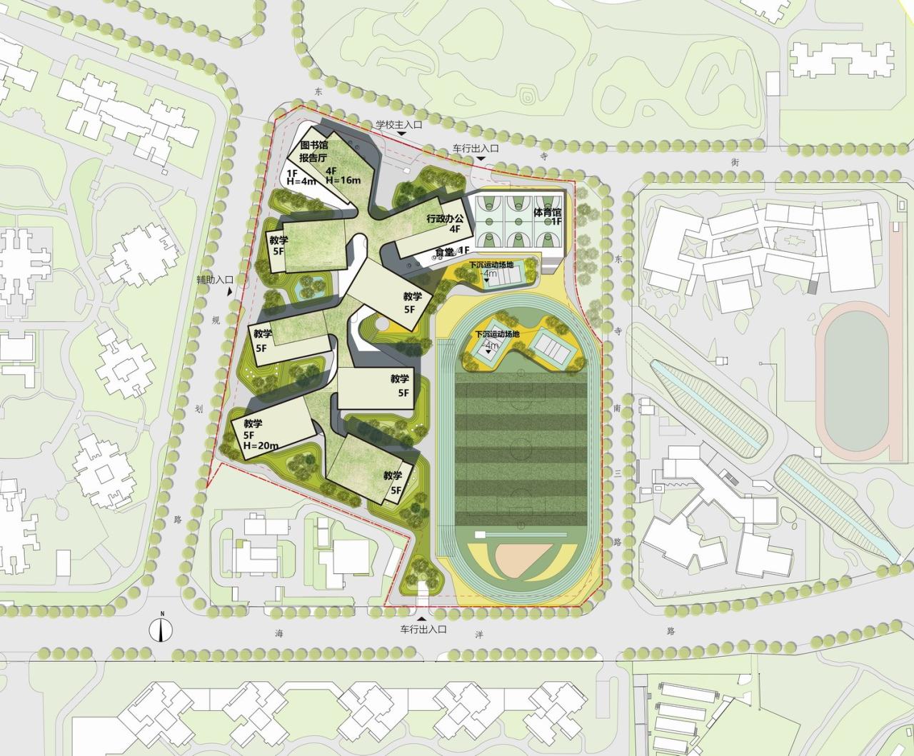BIM建筑|天府新区海洋路中学 / MAT 超级建筑事务所