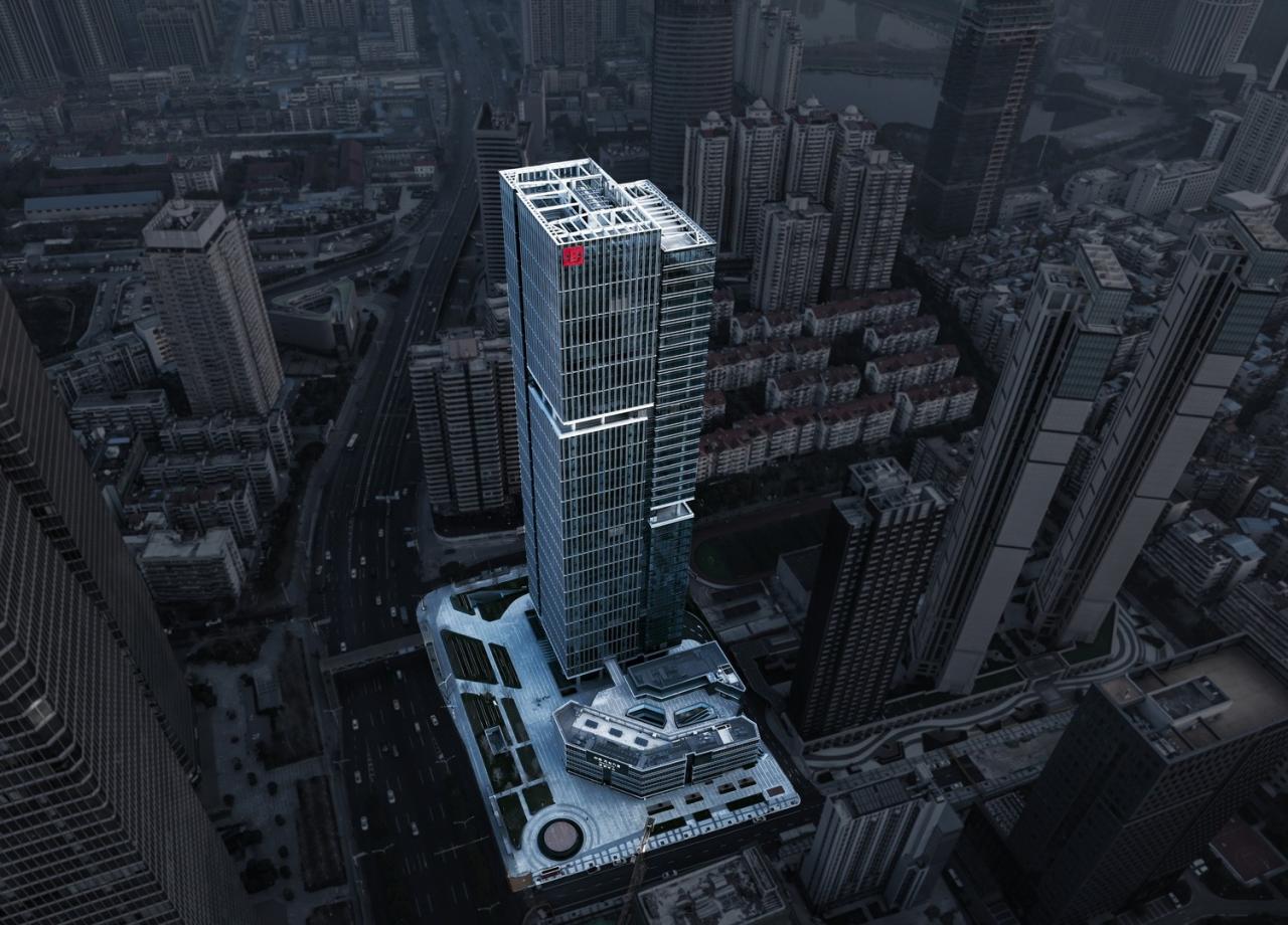 BIM建筑|城市天际线的重塑与街道生活的缝合：武汉中海中心 / 柏涛设计