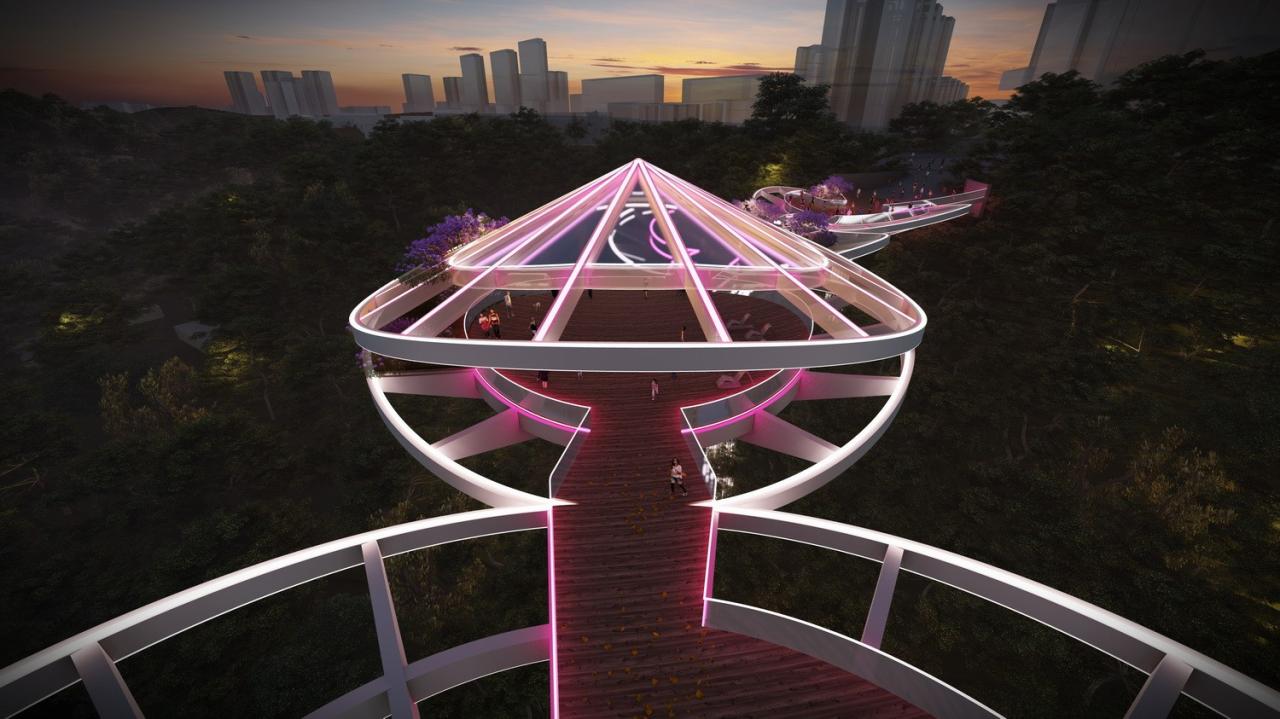 BIM建筑|重庆市北碚区西南大学人行景观桥项目 / 林聪建筑设计工作室