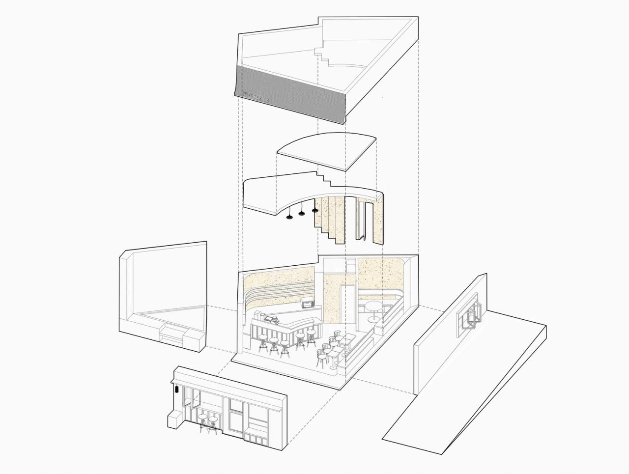 BIM建筑|为城市角落留一盏灯 闲来咖啡 / 素造建筑