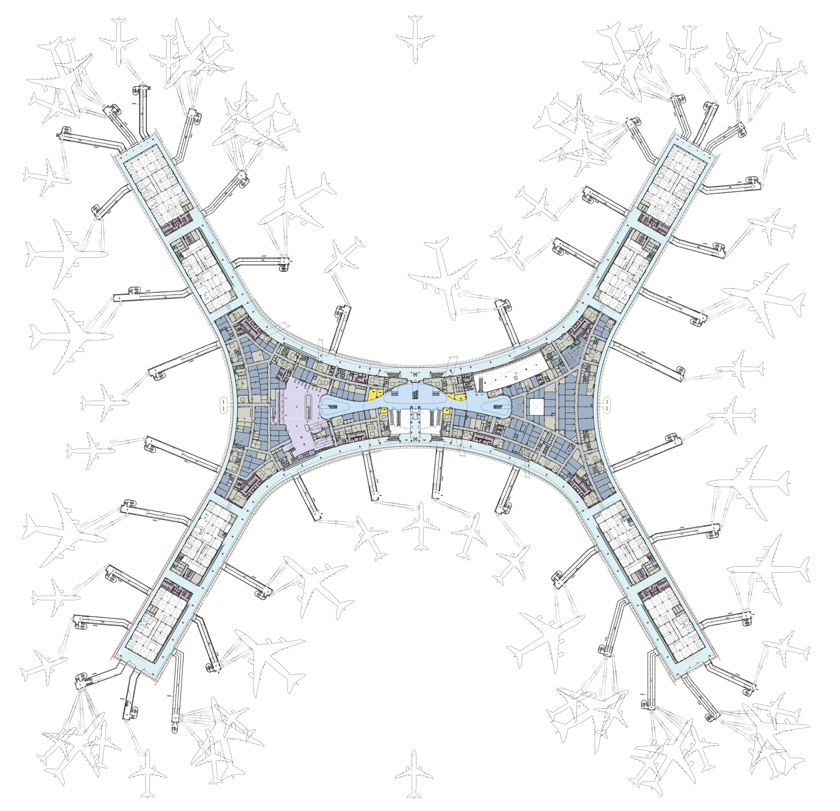 BIM建筑|航空建筑新标杆：深圳宝安国际机场卫星厅 / GDAD、Aedas、兰德隆与布朗