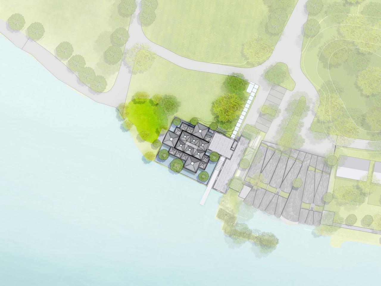 BIM建筑|水杉林餐厅：水边的风景 / goa作品