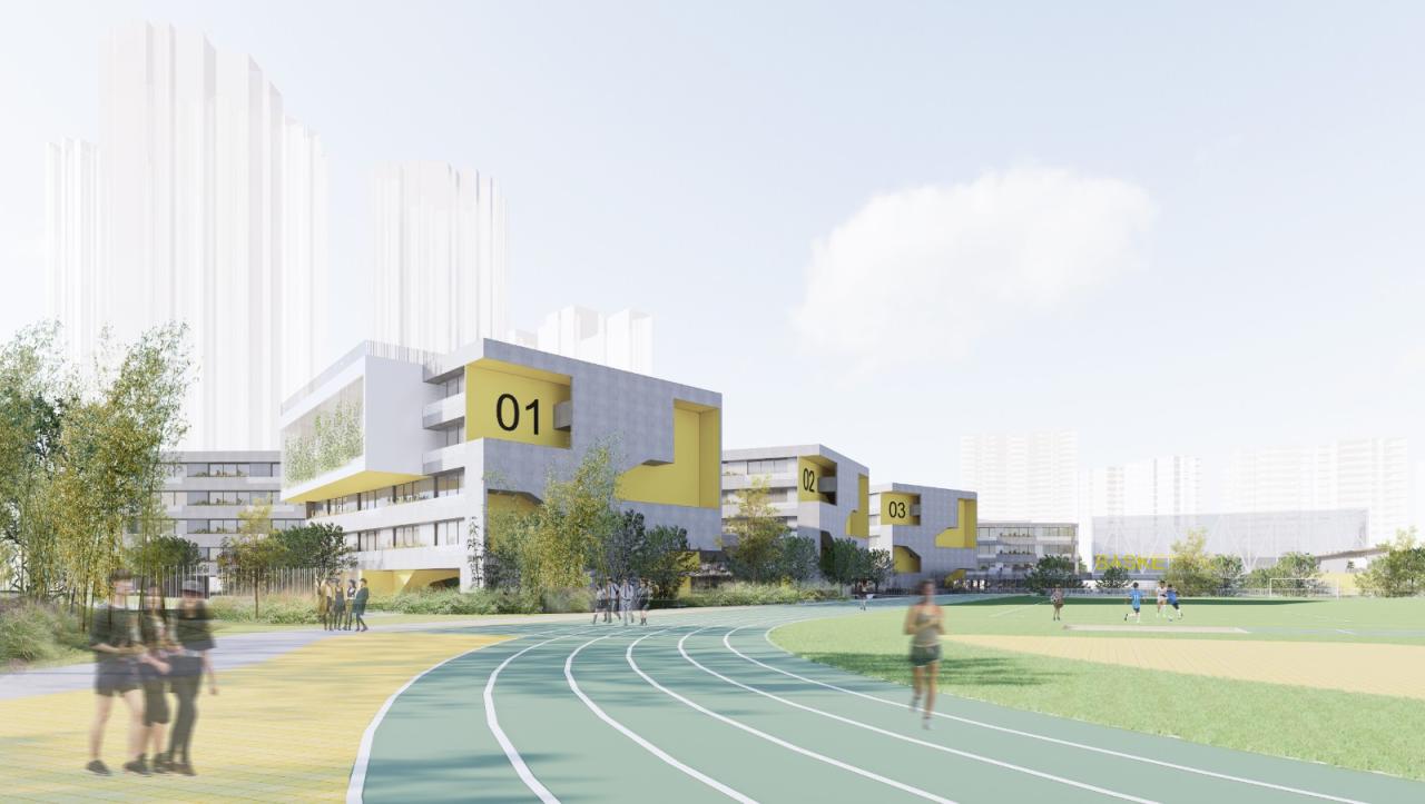 BIM建筑|天府新区海洋路中学 / MAT 超级建筑事务所