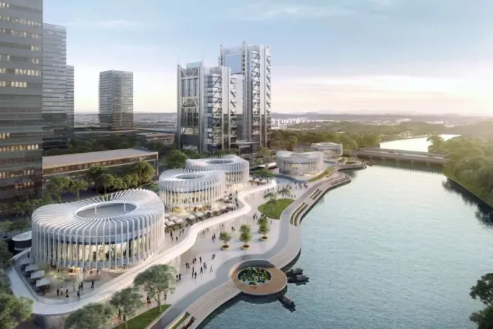 BIM建筑|兰花阁 ：‘城市山谷’中的滨河商街 / UUA
